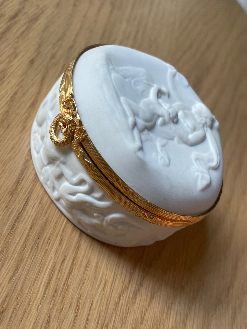Vintage Limoges White Porcelain Trinket Box